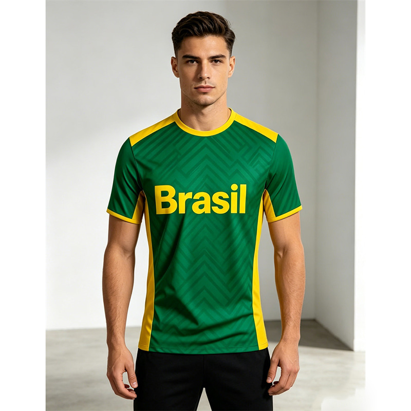 Outdoor Sport Name - Brazil Football Jersey T-shirt For Men